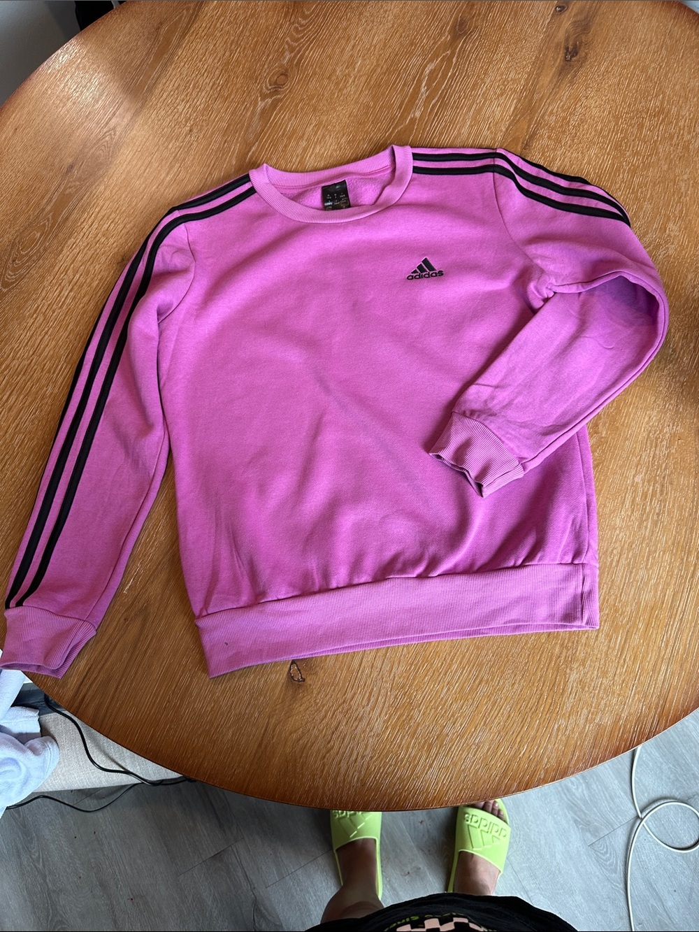 adidas 3-Stripes Crewneck Sweatshirt Purple Size Small